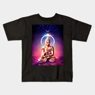 Buddha Under Ethereal Sky Kids T-Shirt